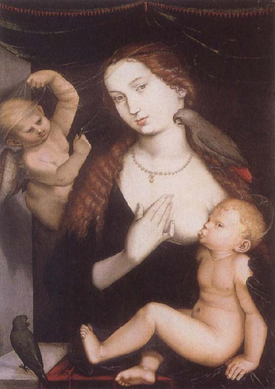 Hans Baldung Grien Virgin and Child with Parrots Germany oil painting art